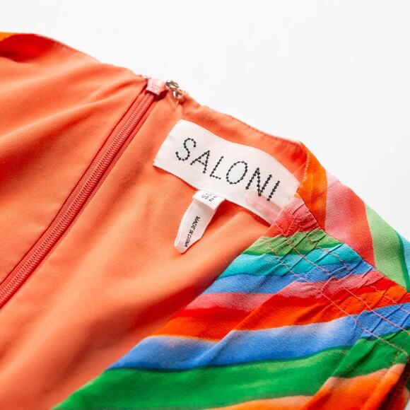 SALONI Striped Lea Dress - Size 2 - Picture 5 of 7